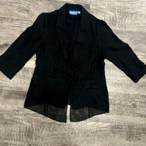 Simply Vera Vera Wang Black Blazer with 3/4 Sleeves
